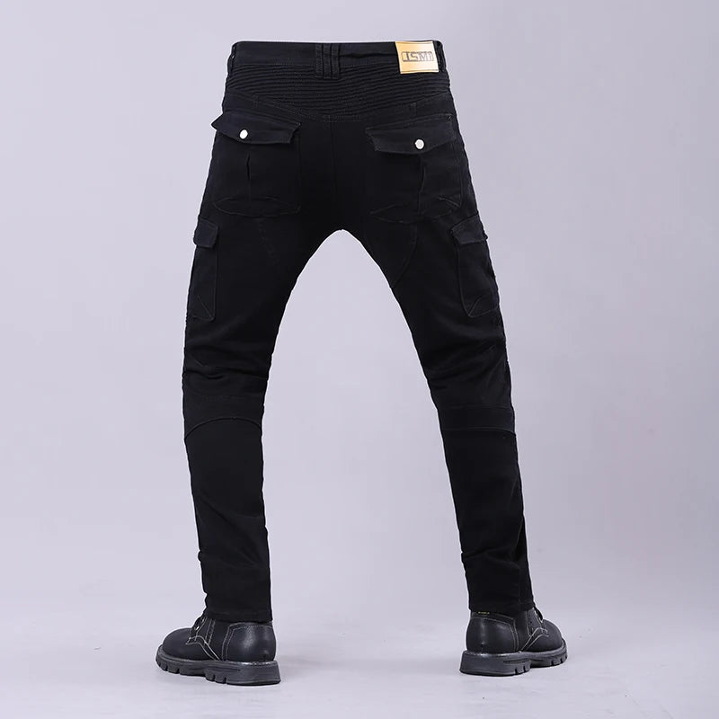 New Motorcycle Riding Pants Outdoor Men Women Leisure Elastic Moto Jeans Motorbike Trousers With Knee Hip Pads Protective Gear