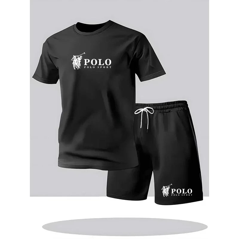 Summer New Style Men's Sport Suit, Short Sleeve T-shirt + Elastic Waistband Short Pants Set, Breathable and Quick-drying Casual