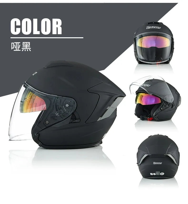 Lightweight Ventilated 3/4 Open Face Helmet DOT ECE Approves Motorbike Scooter Scooter Half Helmet Open Face Casco Moto