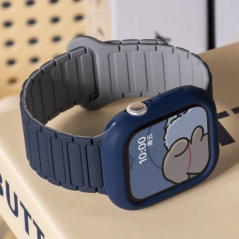 Silicone Case+Strap bracelet correa cover For Apple Watch 10 46mm 49 44mm 40 45mm 41 42mm for iWatch series 9 8 7 6 5 4 Ultra 2