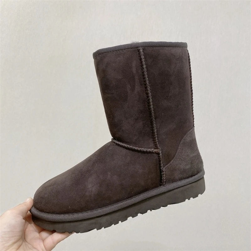 2026 New Design Winter Boots Women Super Mini Real Sheepskin Wool Comfort Warm Natural Fur Shoe Man Classic Snow Boot Size 35-44
