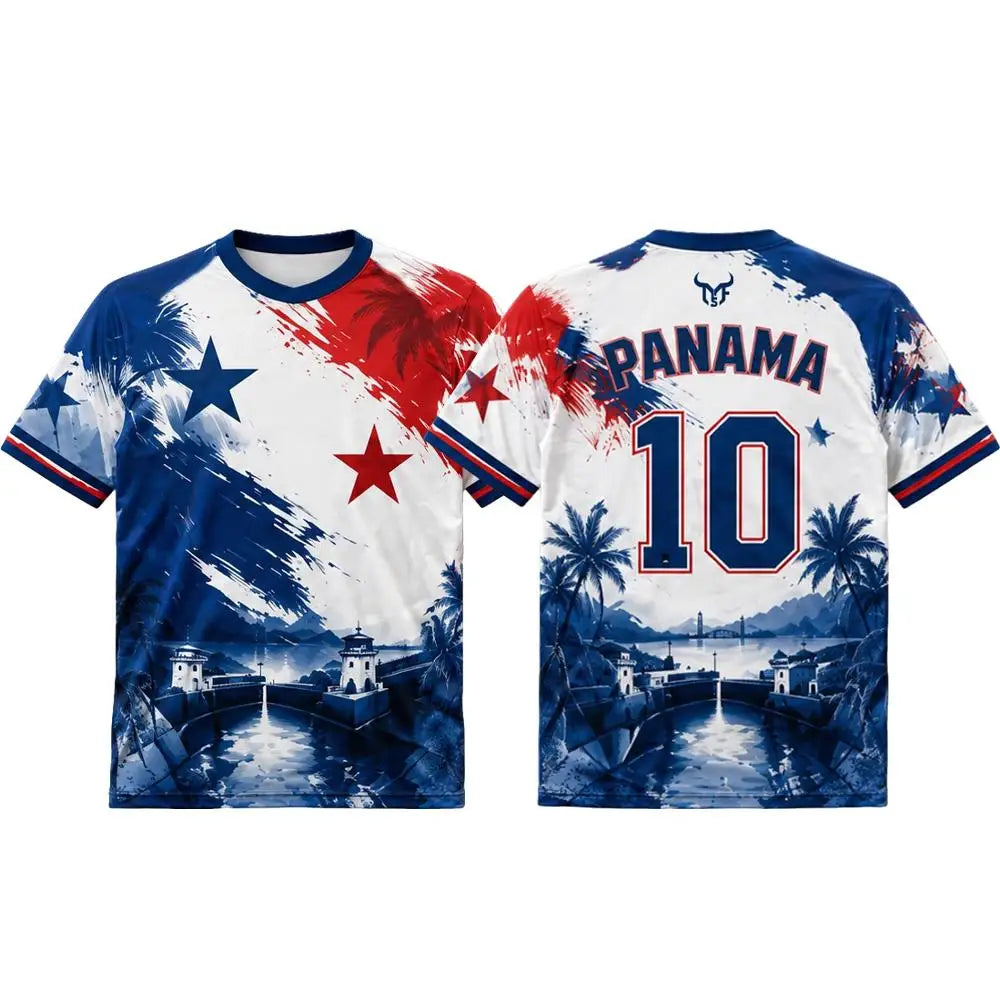 Panama Flag 3D Printed T-shirt 2026 Panama Outdoor Sports Soccer Training Jersey Unisex Quick Dry Breathable Casual Street Tops