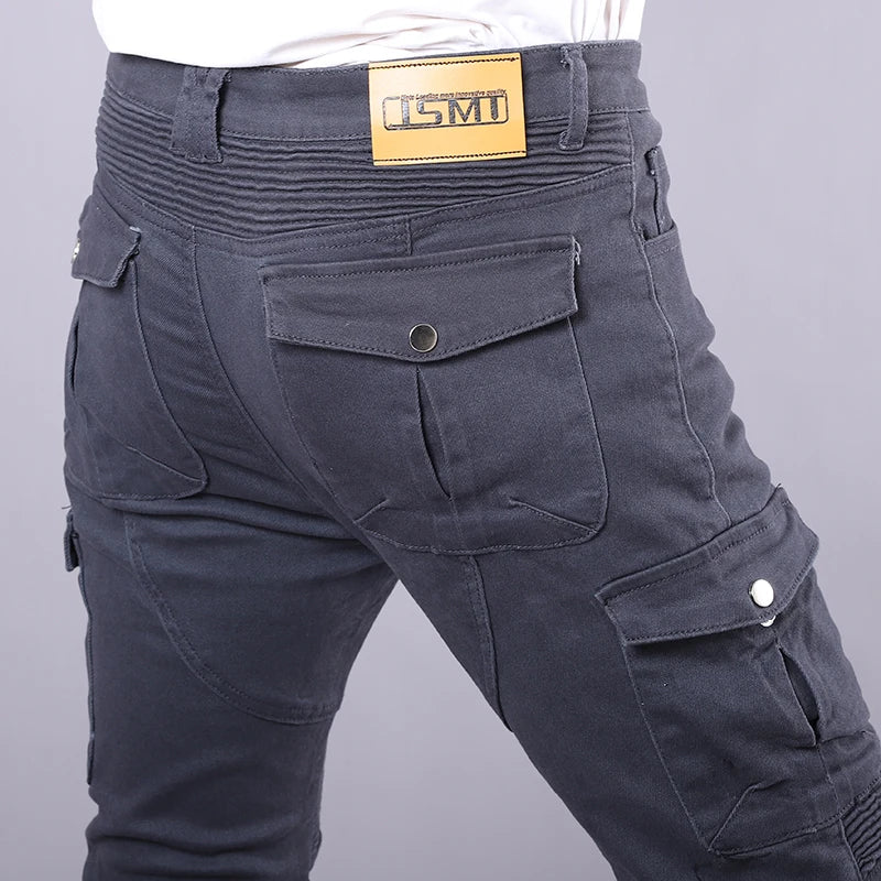 New Motorcycle Riding Pants Outdoor Men Women Leisure Elastic Moto Jeans Motorbike Trousers With Knee Hip Pads Protective Gear