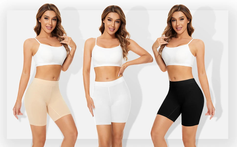 POKARLA Womens Cotton Boxer Shorts Underwear High Waisted Briefs Anti Chafing Biker Shorts(Regular & Plus Size) for Work Sports