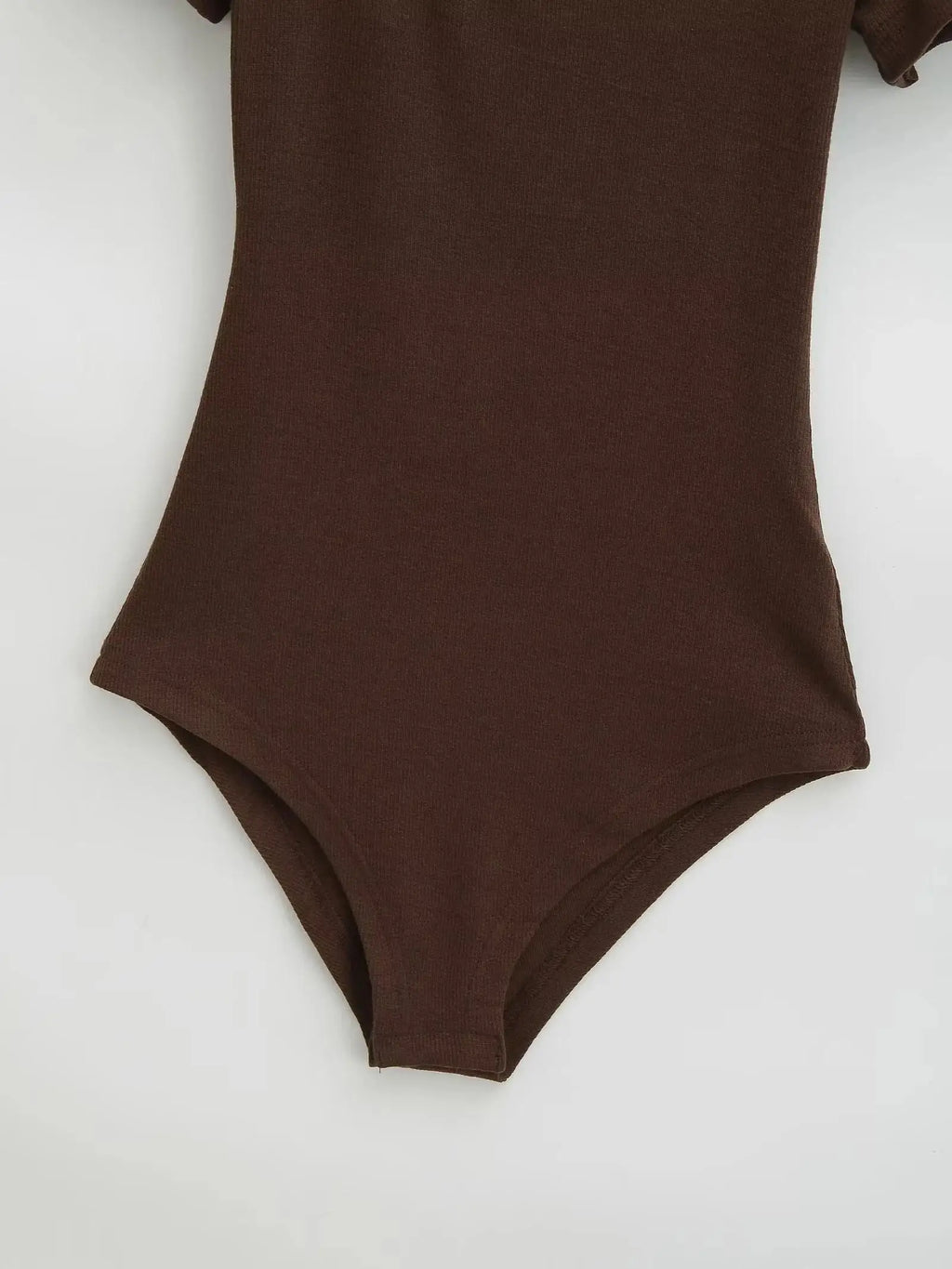 Women Short Sleeve Square Collar Bodysuits Summer Rib Knitted Elastic Slim Top Jumpsuits Solid Color