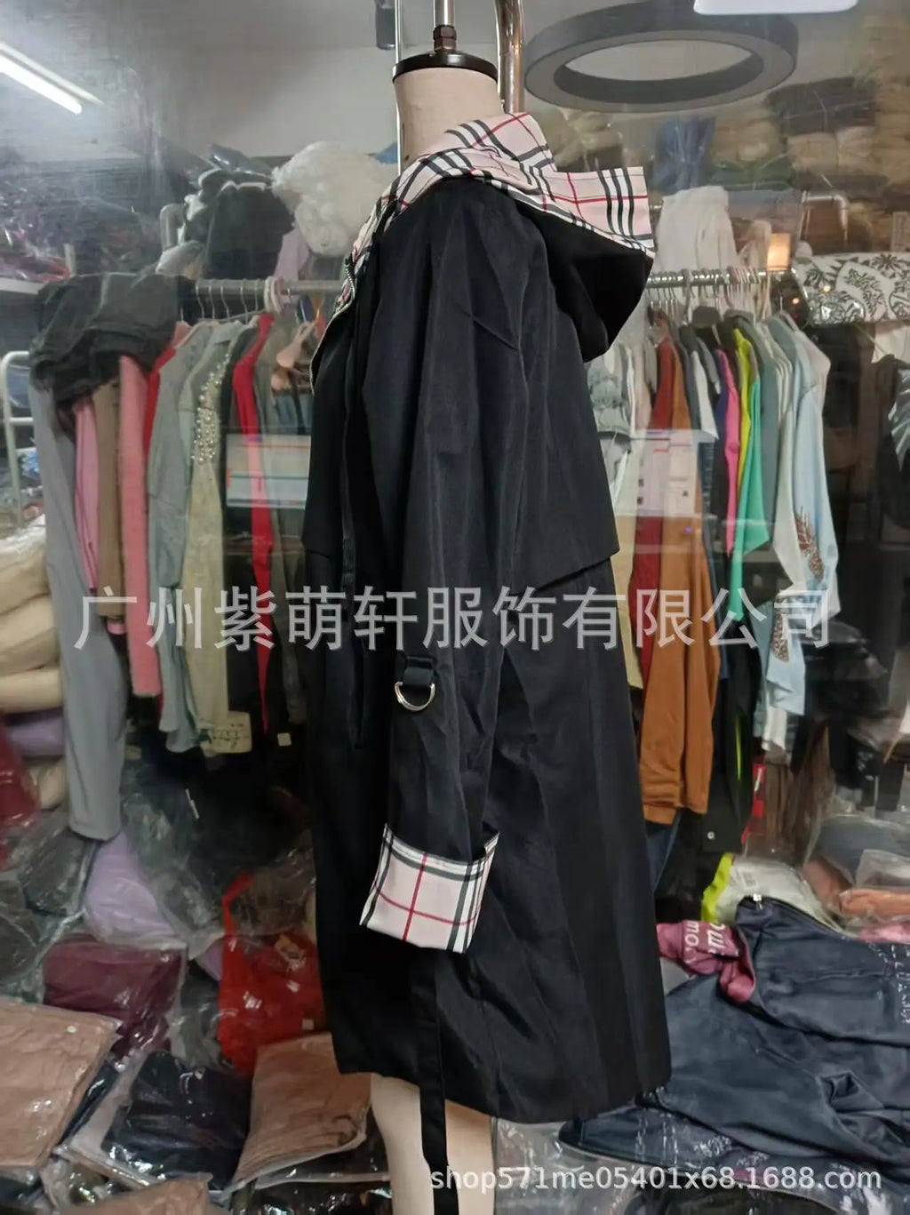 Fashion Trench Coat Woman Autumn Winter Solid Color Versatile Casual Street Style Cardigan Long-sleeved Hooded Plaid Outerwears