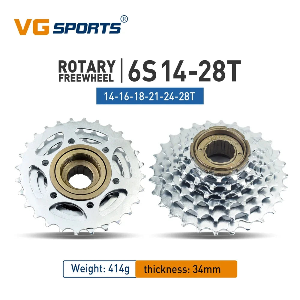 Vg Sports Bicycle Spinning Flywheel 5/6/7/8/9/10/11 Speed Bicycle Threaded Freewheels 14-28T 13-28/32T 11-32/36T Discs