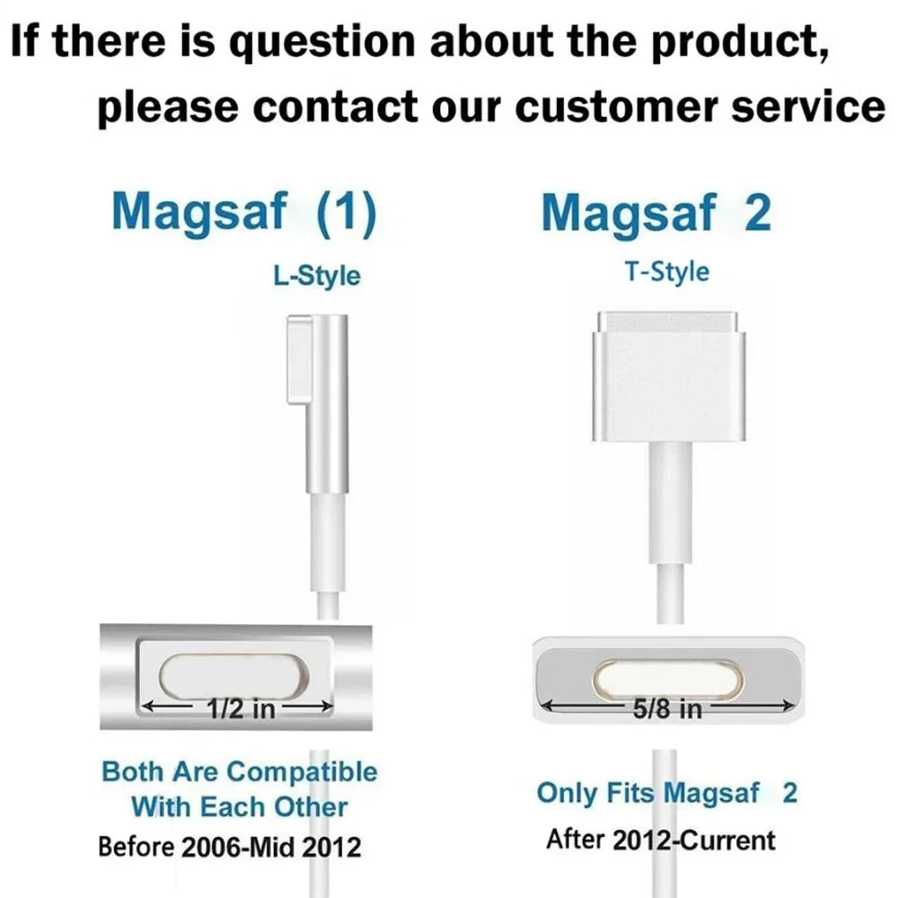 Charger For Mac book Air Pro 45W 60W 85W New A1466 A1278 A1502 A1398 A1286 A1465 Power Adapter Mag* 2 1 Magnetic Power Adapter