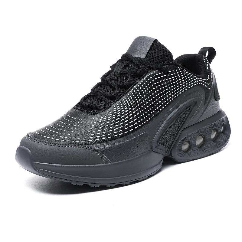 Mens Running Shoes Trendy PU Leather Luxury Design Cosy Cushioning Sneakers Breathable Street Fashion Fitness Training Shoes