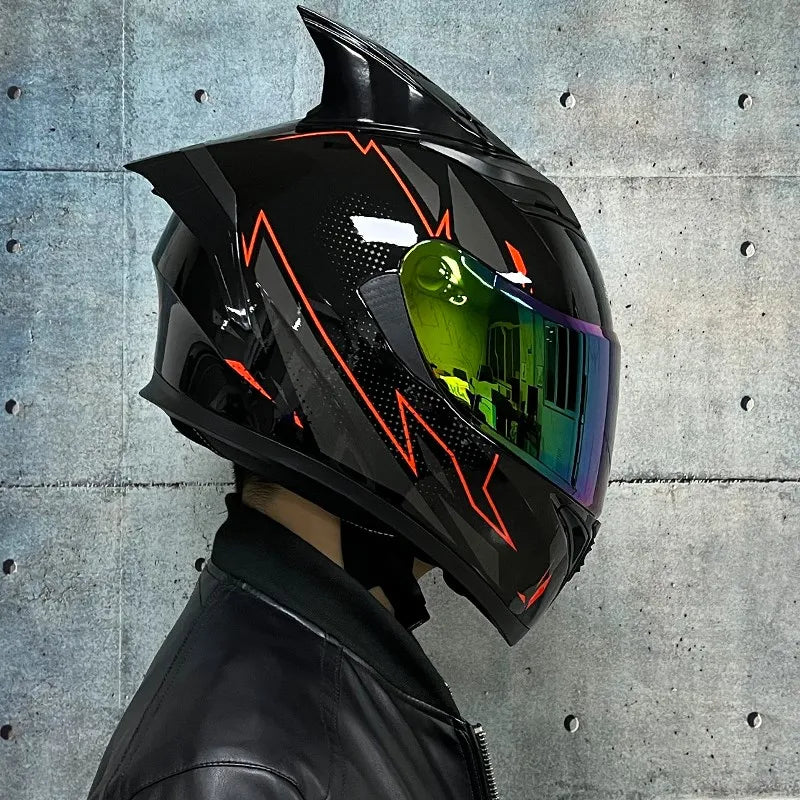 JIEKAI DOT Certified Full Face Motorcycle Helmet Racing Dual Lens Helmet