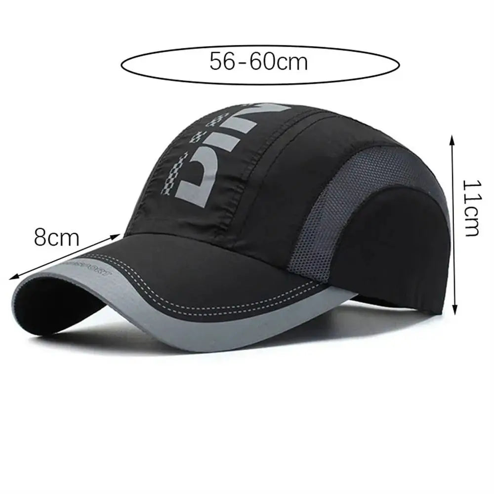 Summer Breathable Quick Dry Cap Waterproof Adjustable Baseball Cap Ultra-Thin Snapback Sports Hat Outdoor Sport