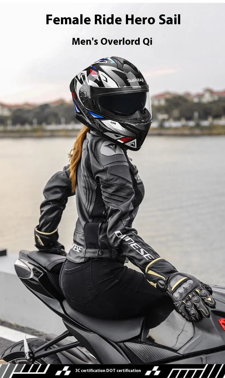New Flip Up Motorcycle Helmet Dual Lens Sun Visor DOT Certified Bluetooth Compatible Unisex Adult Motorbike Full Face Helmet