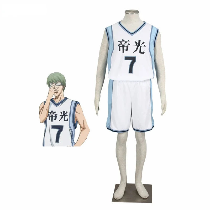 Kuroko no Basuke Teiko School #7 Midorima Shintaro Basketball Jersey Anime School Costume