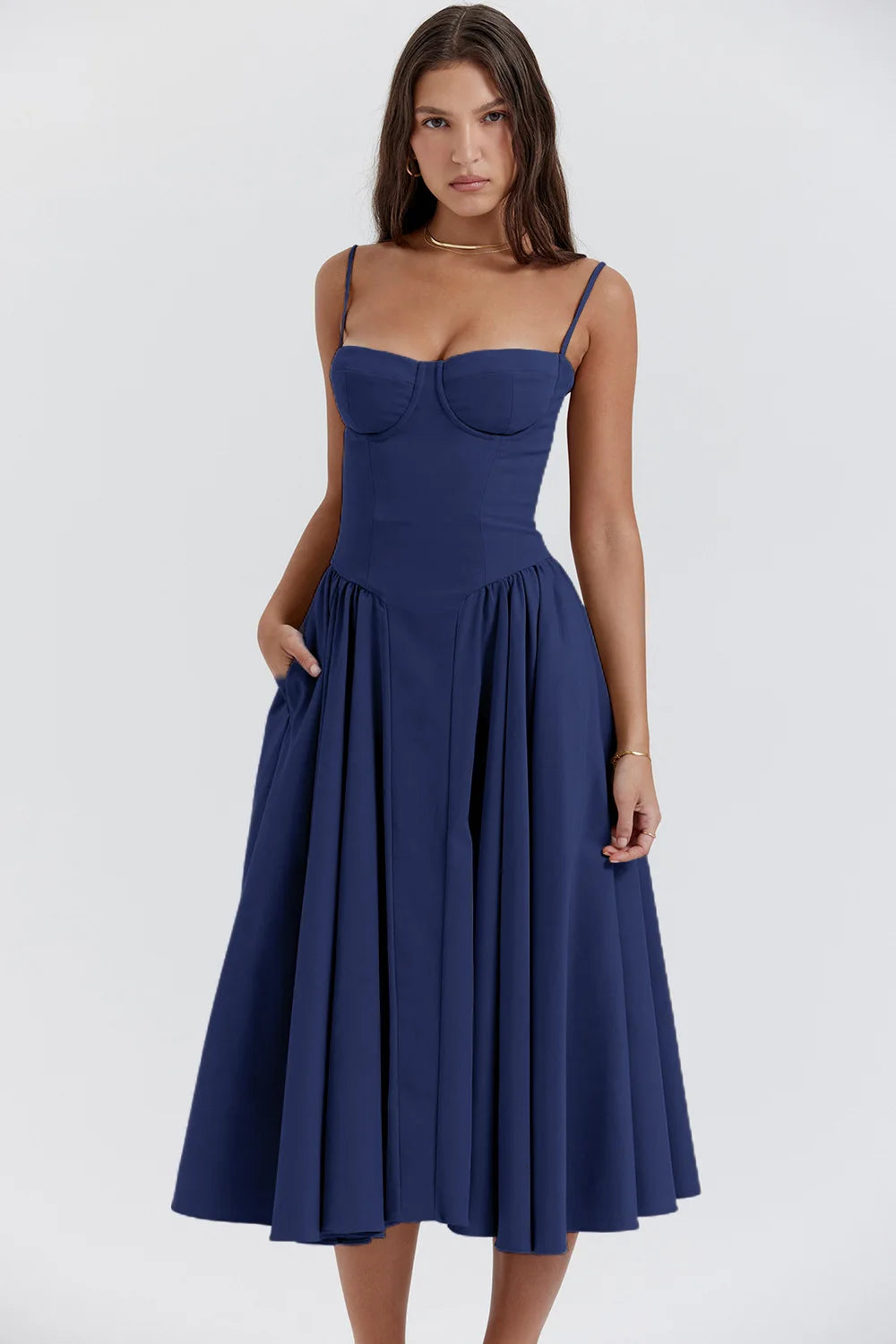 Summer Sexy Tube Top Waisted Camisole Dress Women Elegant Sleeveless Backless Pleated Female Party Evening Dresses