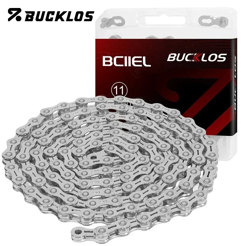 BUCKLOS MTB Road Bike Chain 8/9/10/11/12 Speed Bicycle Chains Universal EL/SL Road Bike Chain Gold/Silver Chains Bicycle Part