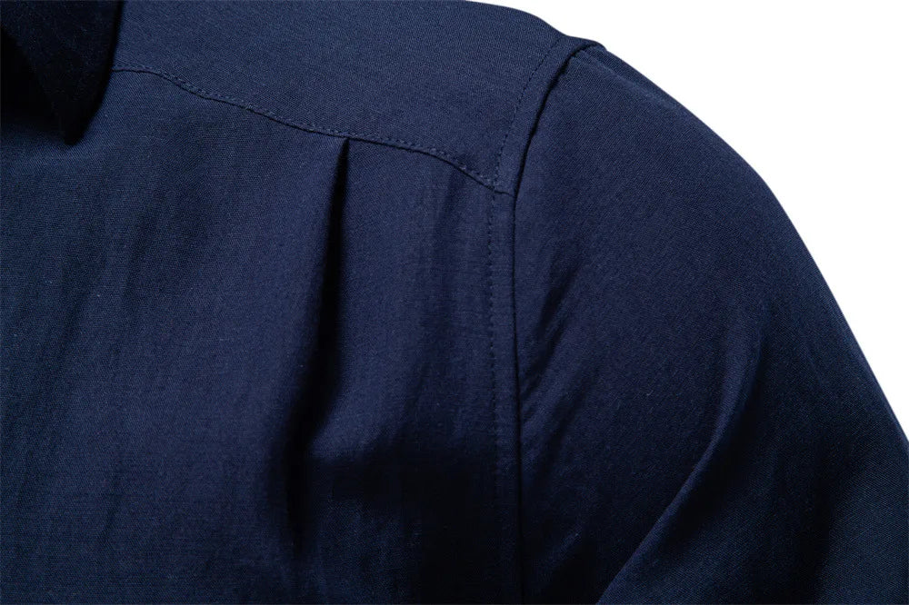 Men's Old Money Style Wrinkle Textured Long Sleeve Shirt, European Size, Business Casual, Spring New Arrival