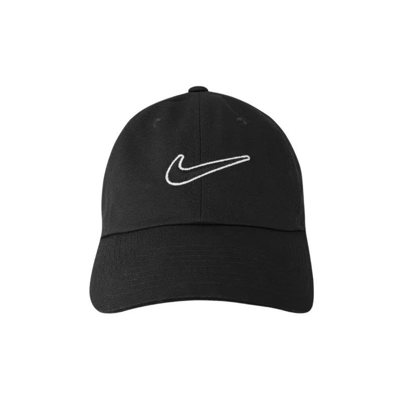Nike soft top logo polyester fiber duckbill cap unisex couple style black-FB5369-010