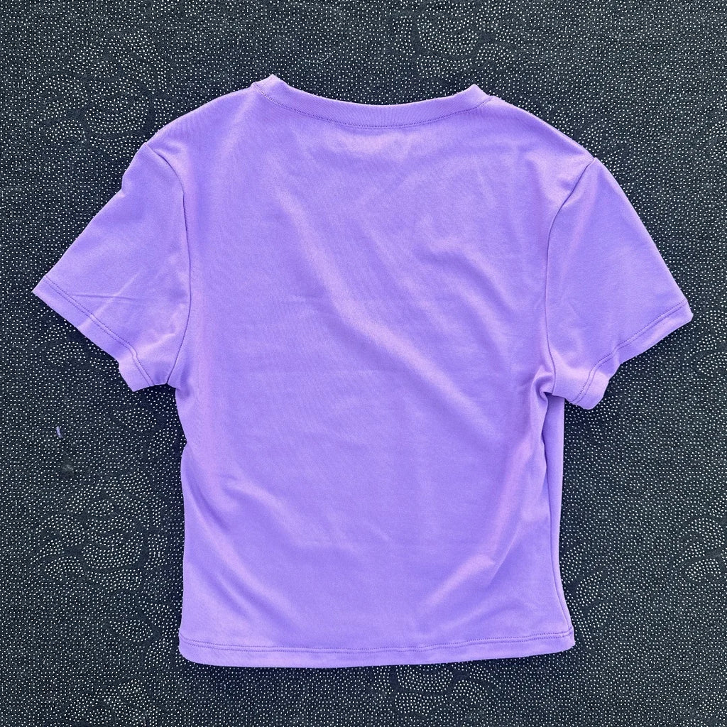 Solid color women's soft breathable yoga short-sleeved comprehensive training tight T-shirt with exposed belly button fitness sh