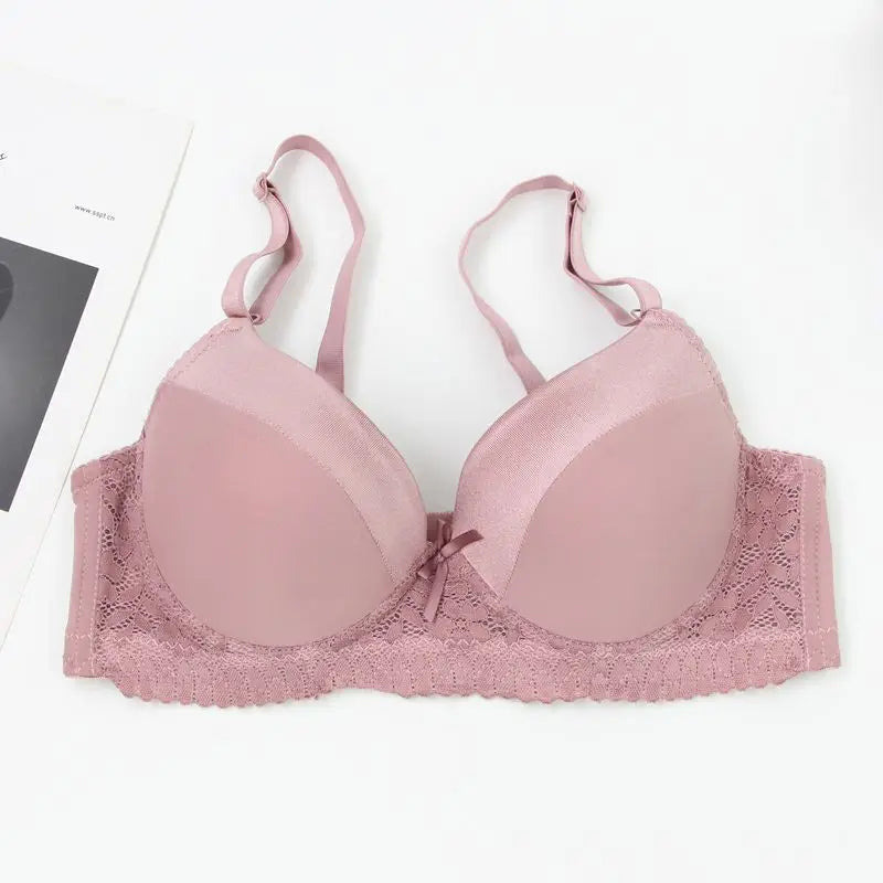 DaiNaFang Push Up Bras For Women Pink Blue Black Gray Beige White Burgundy Underwear Lace Minimize Seamless Lingerie