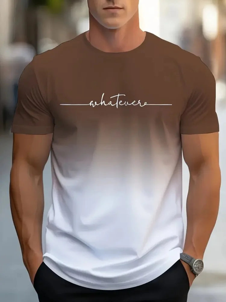 Simple Printed Men's Clothing Fashion Oversized Men's T-Shirt Summer Outdoor Breathable Men Top New Round Neck Men Short Sleeve