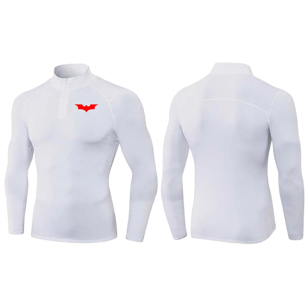 2025 Men's Bat Print Compression Shirt Quick Dry T-Shirt Gym Running Jersey Breathable Short Sleeve S-3XL