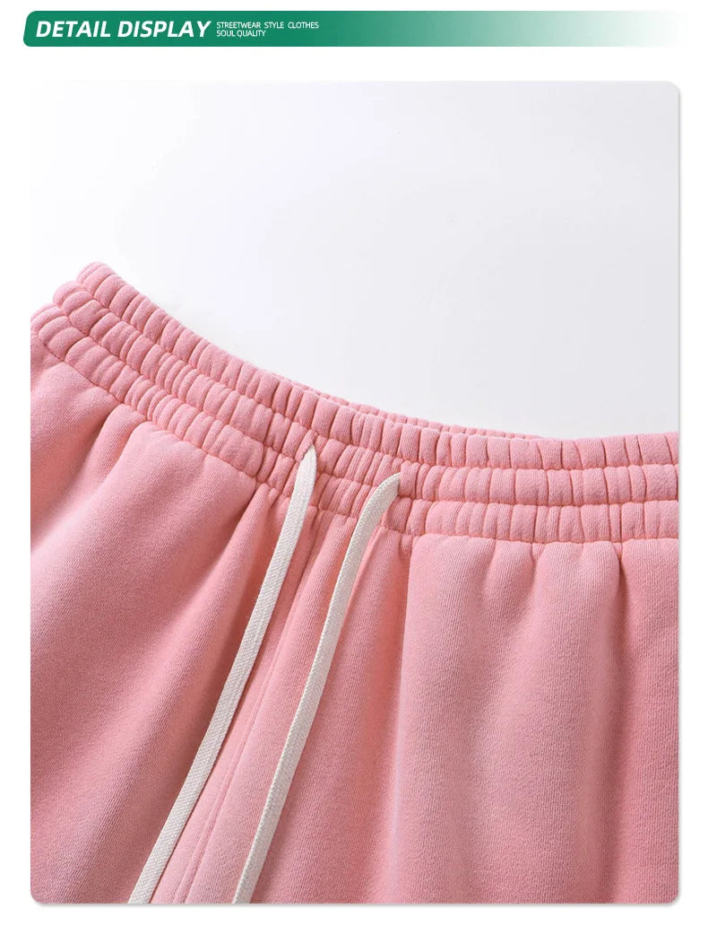 2025 Winter New Fleece Sweatpants Men Splashing Ink Spray Dyeing Wash Distressed Wide Joggers Grinding Edges Baggy Plush Pants