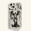 Super Cool Luxury Black Angel Death demon Phone Case For iPhone 16 15 14 13 12 11 Pro Max XS MAX XR 7 8 PLUS Y2K Silicone Cover