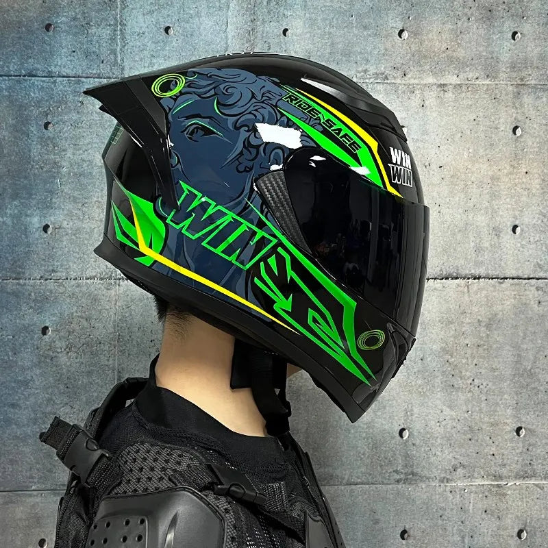 JIEKAI DOT Certified Full Face Motorcycle Helmet Racing Dual Lens Helmet