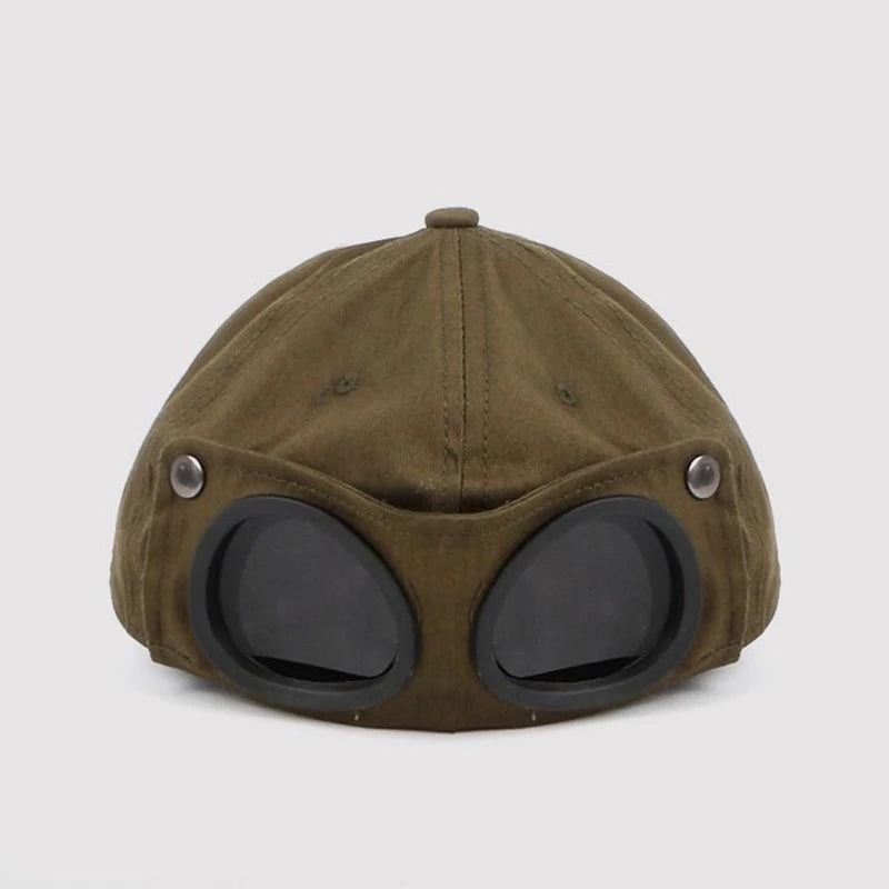 Hip Hop Aviator Hat With Sunglasses For Men Women Fashion Glasses Bonnet Summer Outdoor Sun Visors Fashion Punk Baseball Cap