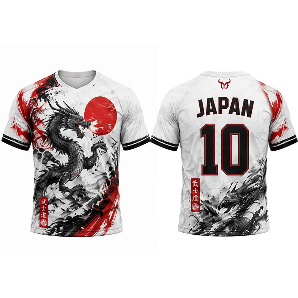 New Japanese Style Print Football Jersey Summer Breathable And Quick-drying Cherry Blossom Graphic T-shirt Unisex Casual Tops