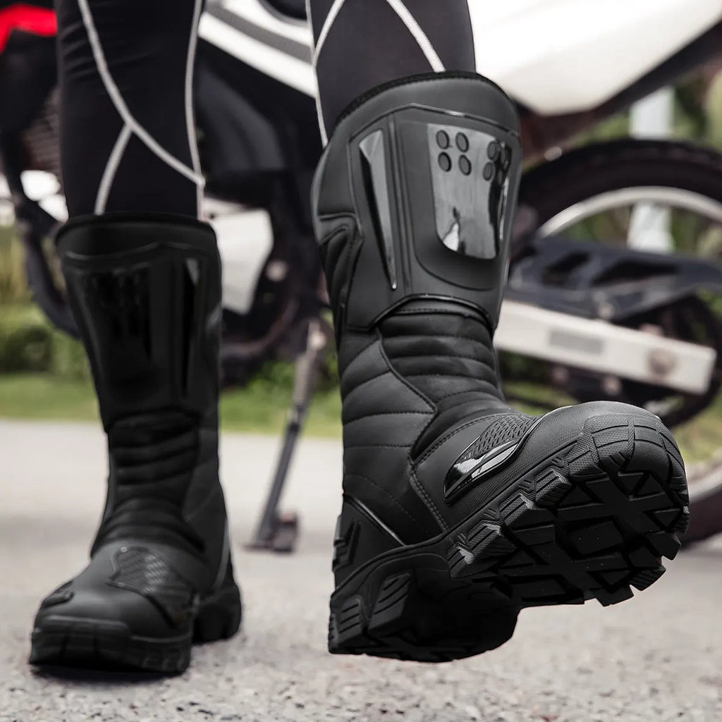Moto Boots Motorcycle Breathable Off-road Men Women Leather Waterproof Pull Boots 47 Locomotive Equipment Summer Cycling Shoes