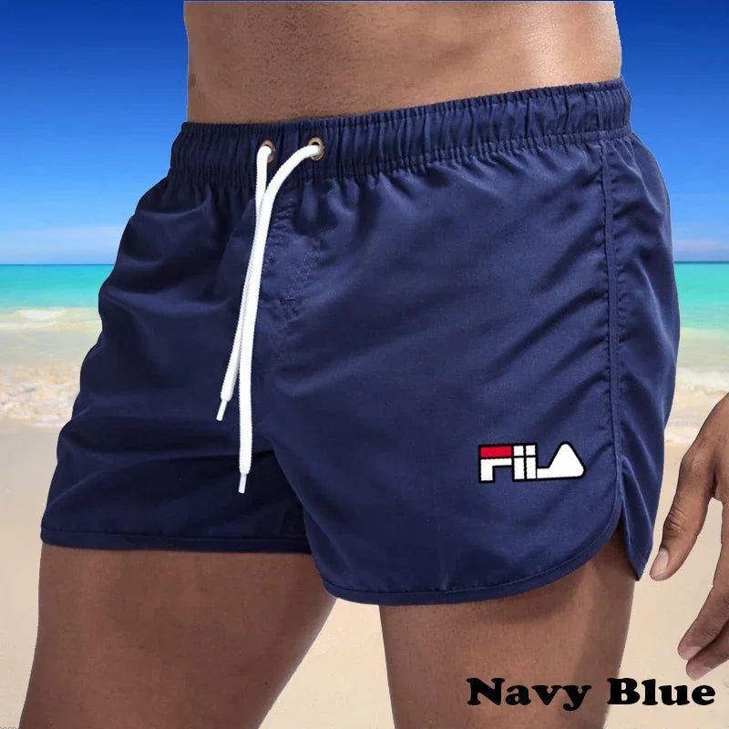 2026 Men's Multi-color Printed Quick-Dry Breathable Beach Shorts, High-Quality Three-Panel Elastic Design Leisure Sports Shorts