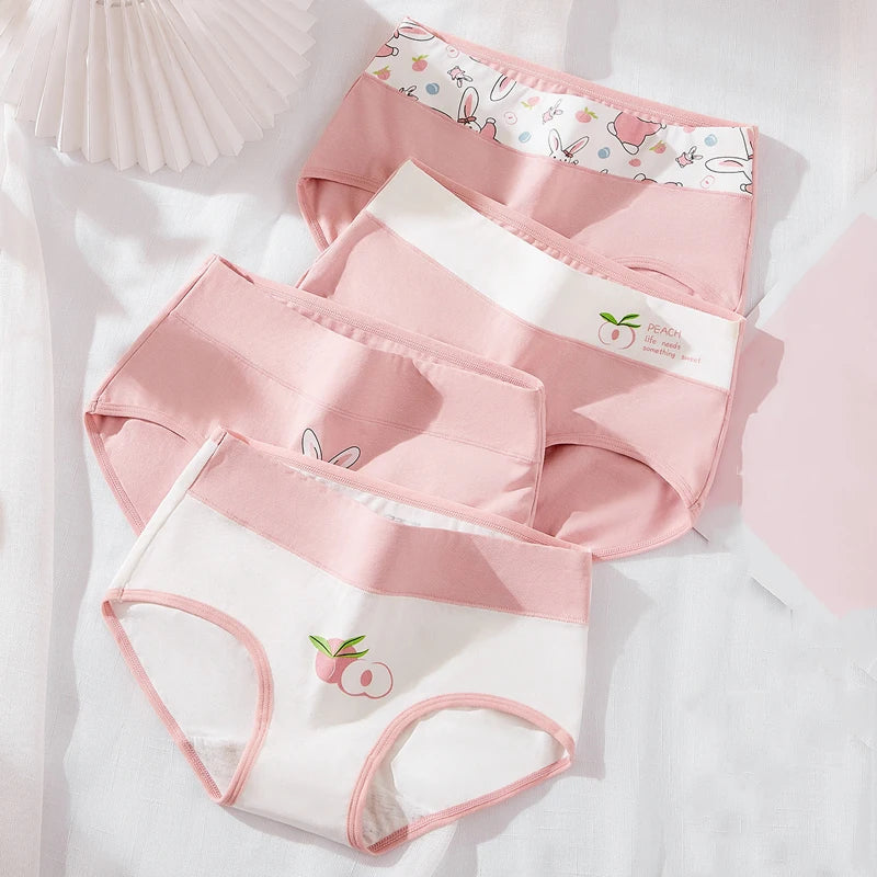 High Waist 4Pcs/Set Cotton Panties Women Briefs Seamless Body Shaper Breathable Underwear Comfort Female Lingerie Plus Size 5XL