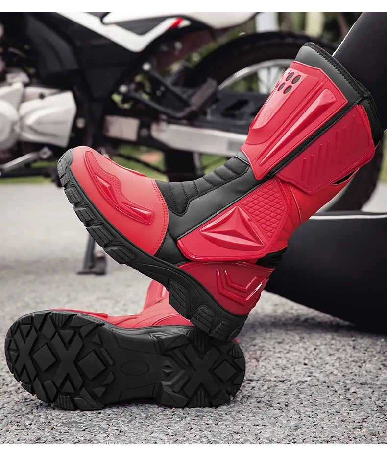 Moto Boots Motorcycle Breathable Off-road Men Women Leather Waterproof Pull Boots 47 Locomotive Equipment Summer Cycling Shoes