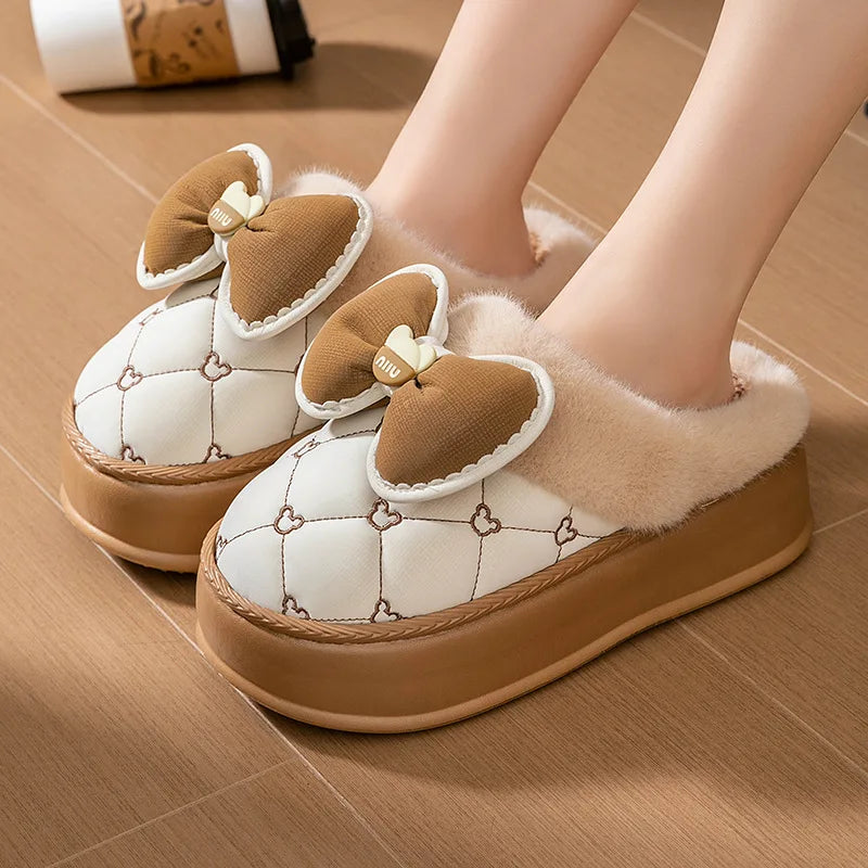 Newest cat paw feet slippers woman fluffy closed heel home shoes for women winter warm slip on animal claw slipper furry loafer