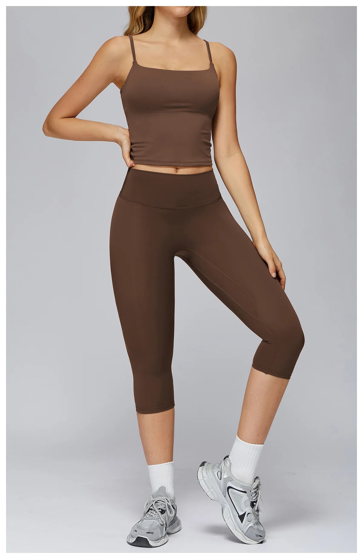 Yoga Set 2 Pieces Sports Outfits Female Clothing Fitness Vest Sportswear Women Tracksuit High Waist Leggings Sport Bra Yoga Suit