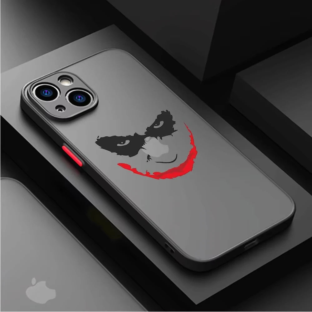 Cool Joker Phone Case For iPhone 16 15 14 13 12 11 Pro Max XS X XR 7 8 SE Transparent Back Cover