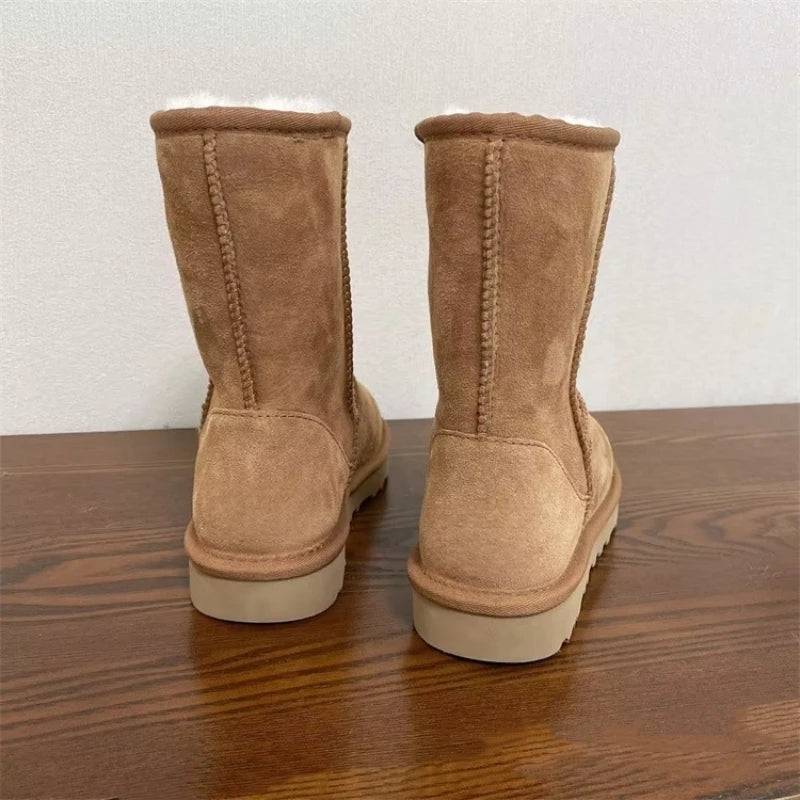 2026 New Design Winter Boots Women Super Mini Real Sheepskin Wool Comfort Warm Natural Fur Shoe Man Classic Snow Boot Size 35-44
