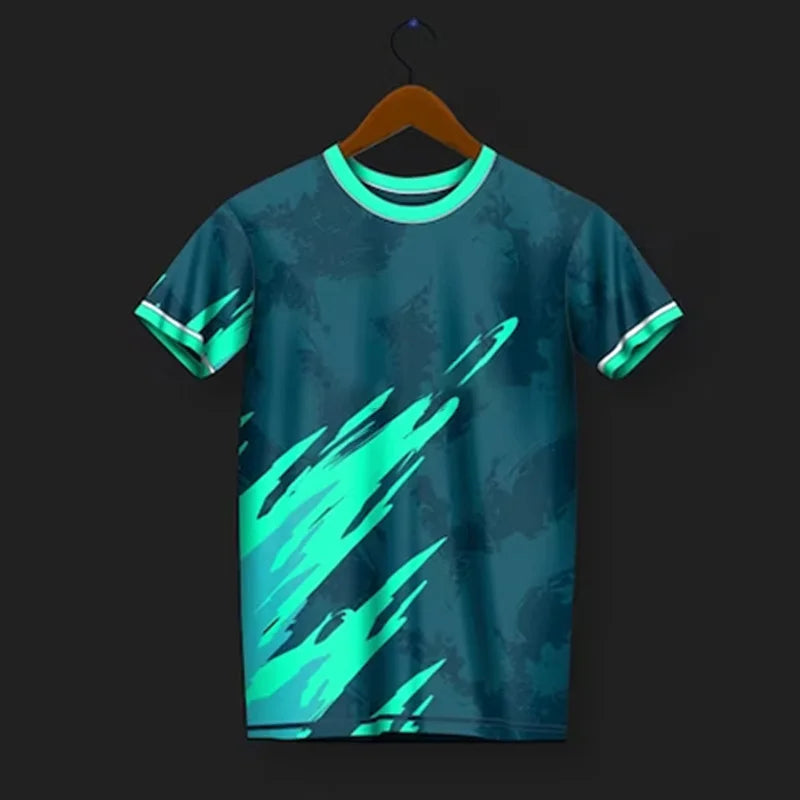 3D Printed Training Suit T-Shirt For Men Fashion Sports Pattern Tees Summer Oversized Round Neck Tops Short Sleeves T Shirts