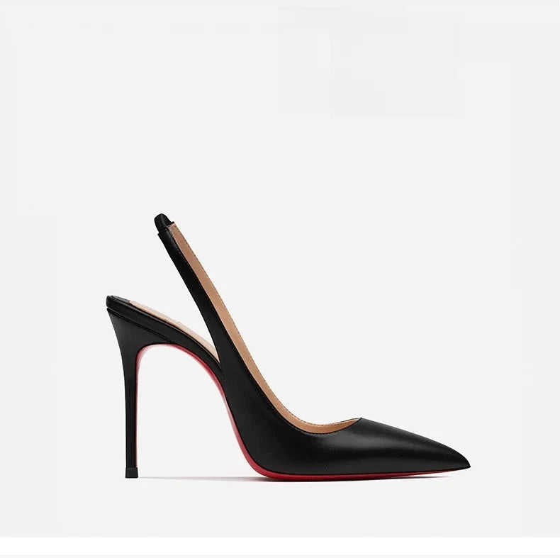 2025 Summer Woman Sandals Black Pointed toe Hollow Women's Sandals Elegant Woman Heels Luxury Designer High Quality Ladies Shoes