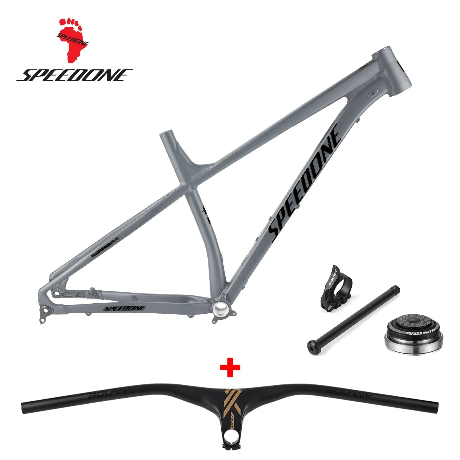 SPEEDONE 29'' Racetrack Bike Frame Ultralight Aluminum Alloy Mountain Bike Hardtail Frame Internal Routing 148x12mm Thru Axle