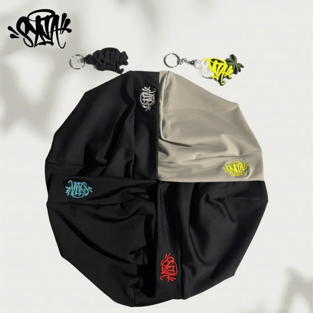 SY with Keychain 2025 New Sy World Skull Hat Syrunning Hat 2025 New Knitted Sy Beanie Hat for Men and Women Y2k War