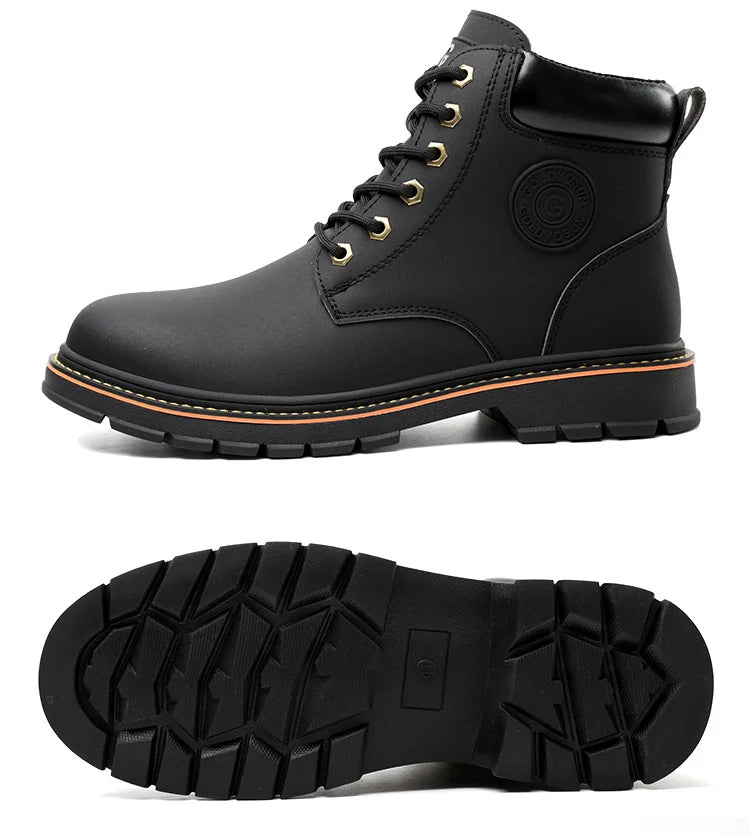 high-top Work Boots For Men Anti-smash Anti-puncture Work Shoes with Steel Toe leather safety shoes men for work waterproof shoe