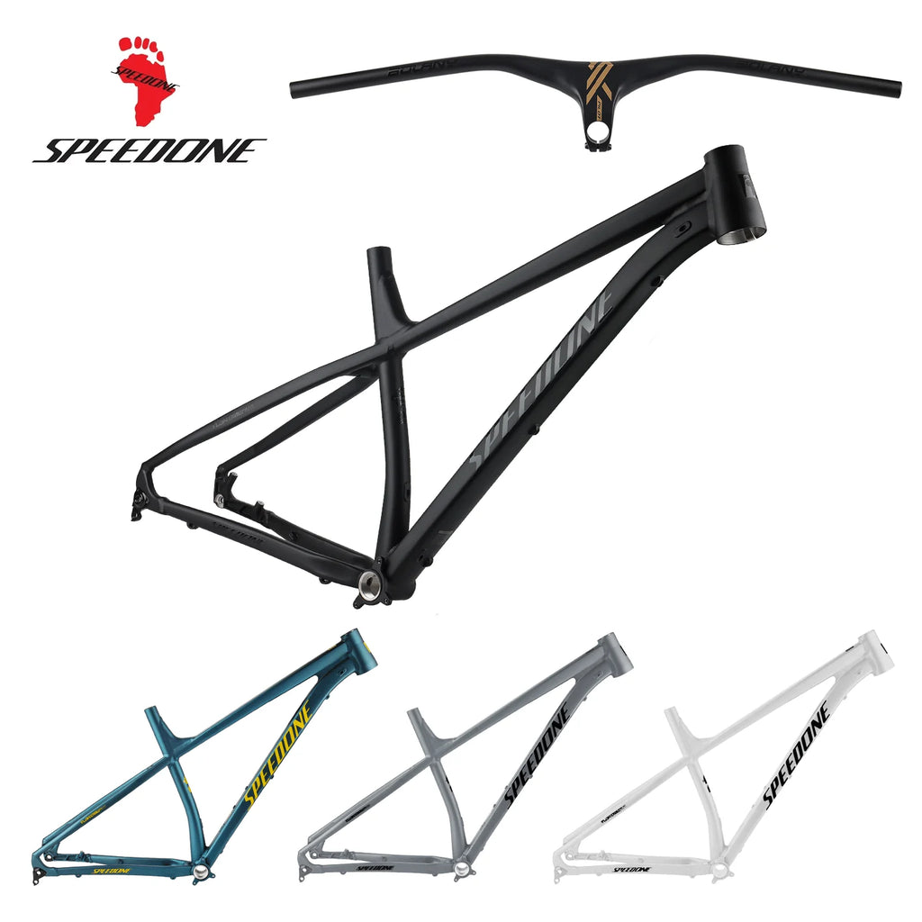 SPEEDONE 29'' Racetrack Bike Frame Ultralight Aluminum Alloy Mountain Bike Hardtail Frame Internal Routing 148x12mm Thru Axle
