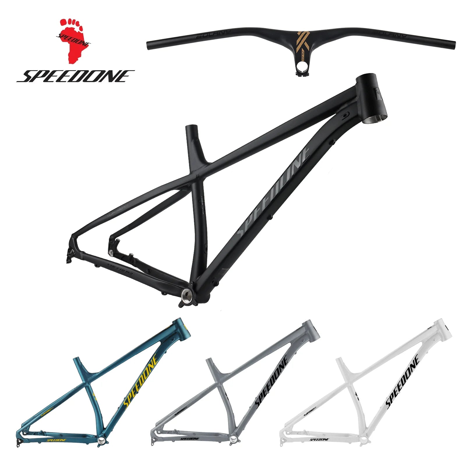 SPEEDONE 29'' Racetrack Bike Frame Ultralight Aluminum Alloy Mountain Bike Hardtail Frame Internal Routing 148x12mm Thru Axle