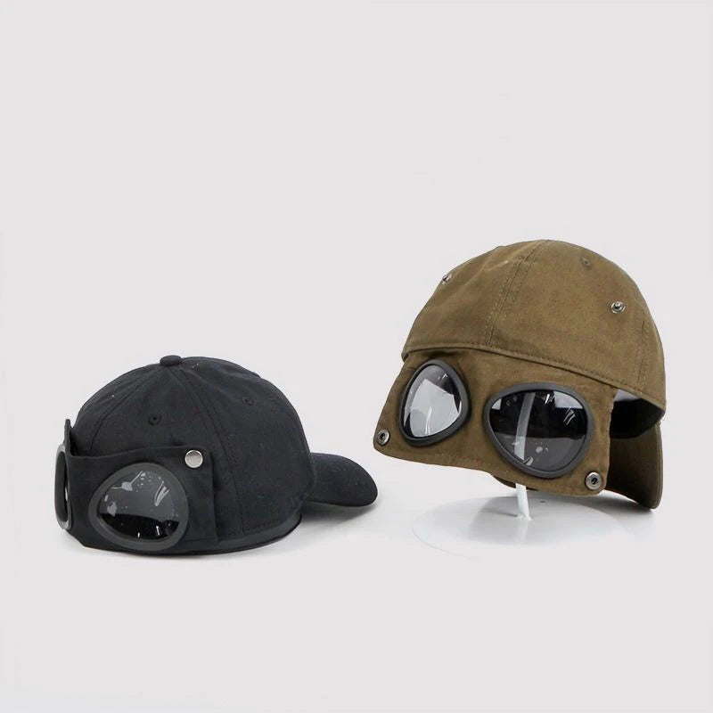Hip Hop Aviator Hat With Sunglasses For Men Women Fashion Glasses Bonnet Summer Outdoor Sun Visors Fashion Punk Baseball Cap