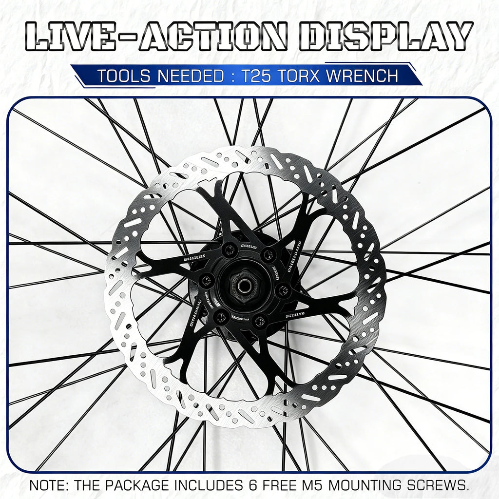 BUCKLOS 2PC Bicycle Rotor Bike Brake Discs 160mm 140mm 180mm 203mm Brake Discs Heat Dissipation Hydraulic Disc Brakes Rotor
