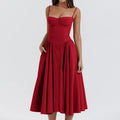 Summer Sexy Tube Top Waisted Camisole Dress Women Elegant Sleeveless Backless Pleated Female Party Evening Dresses