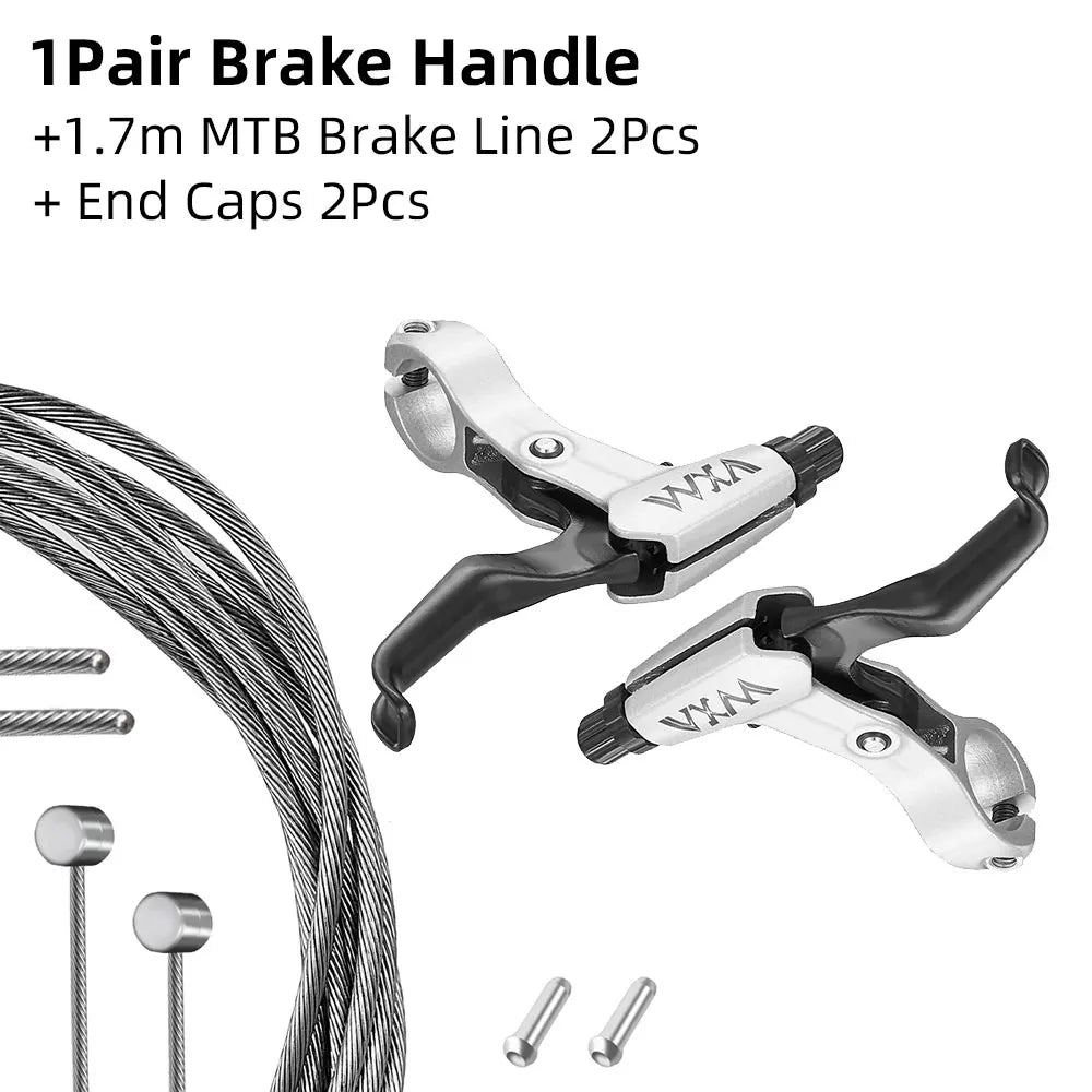 1 Pair MTB Brake Handle With Cable Line Set Mountain Bike Cycling Brake Levers V/Disc Bicycle Brake Lever