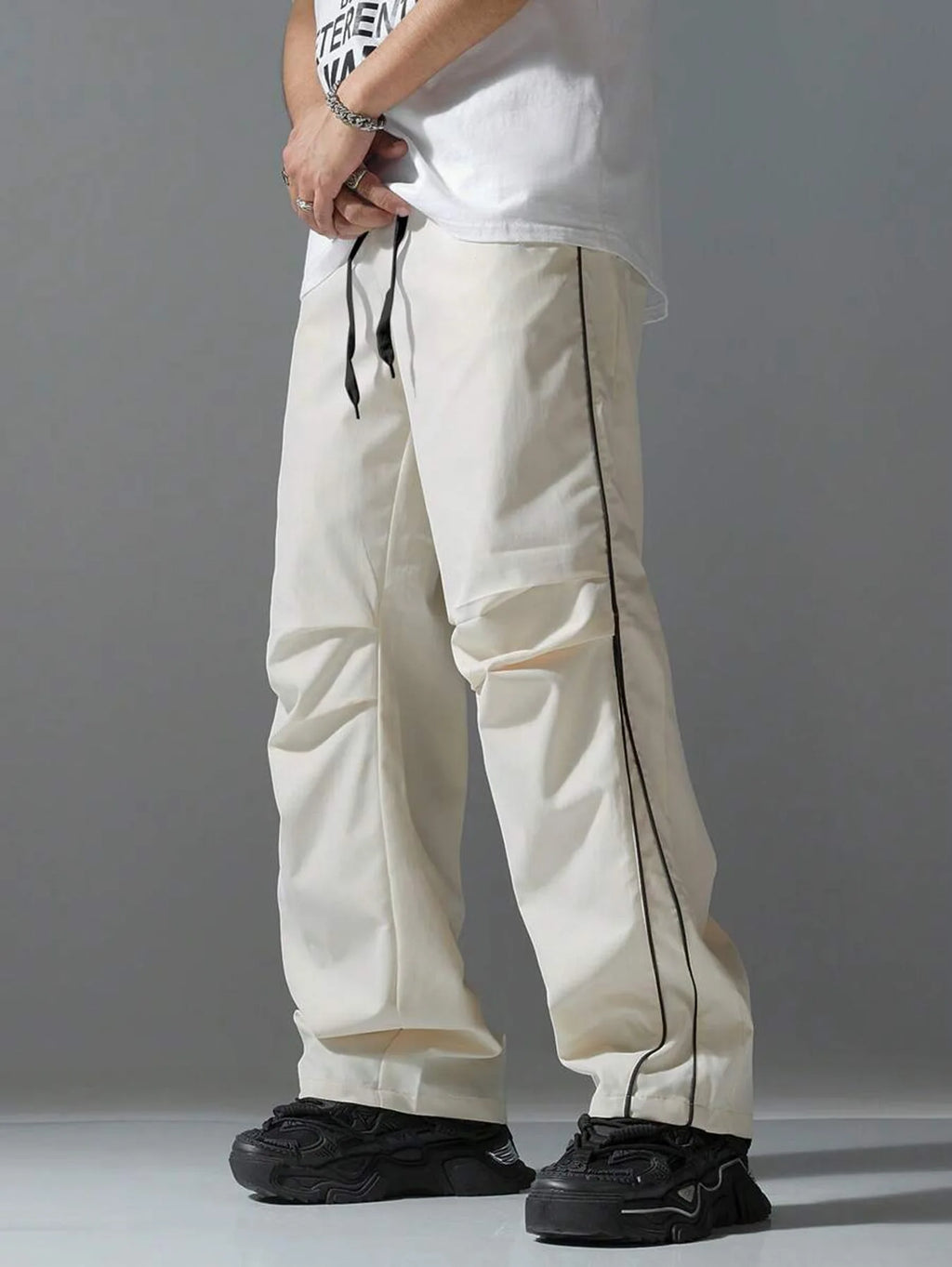 Retro Vintage Wide Leg Loose Pants Spring Summer Me High Elastic Waist Pocket Sporty Long Trousers LXDZ-KJ-CK029-WW